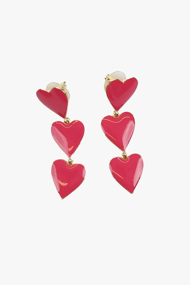 Triple Hearts Earrings