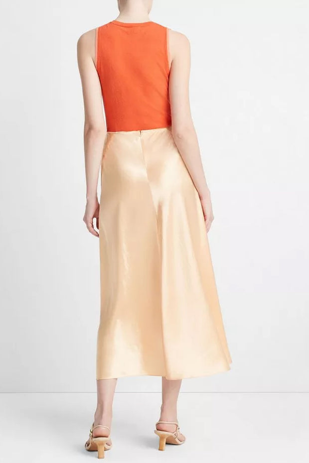 Raw Edge Panelled Slip Skirt