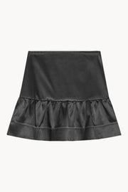 Double Satin Flounce Mini Skirt