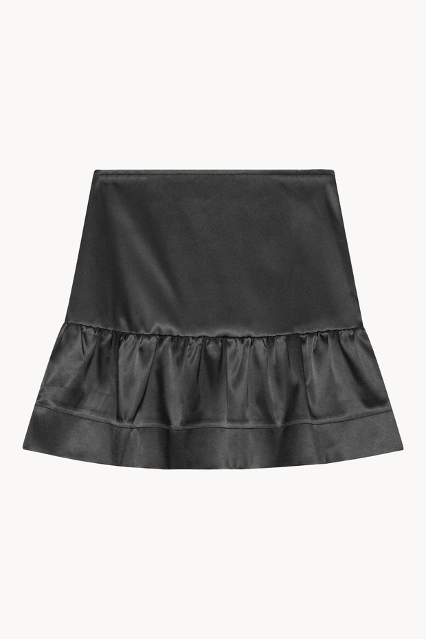 Double Satin Flounce Mini Skirt