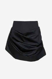 Draped Cotton Mini Skirt 07