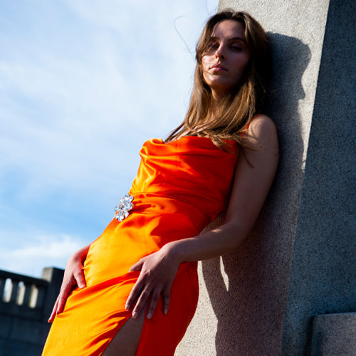 Orange Maxi Dress Festive 