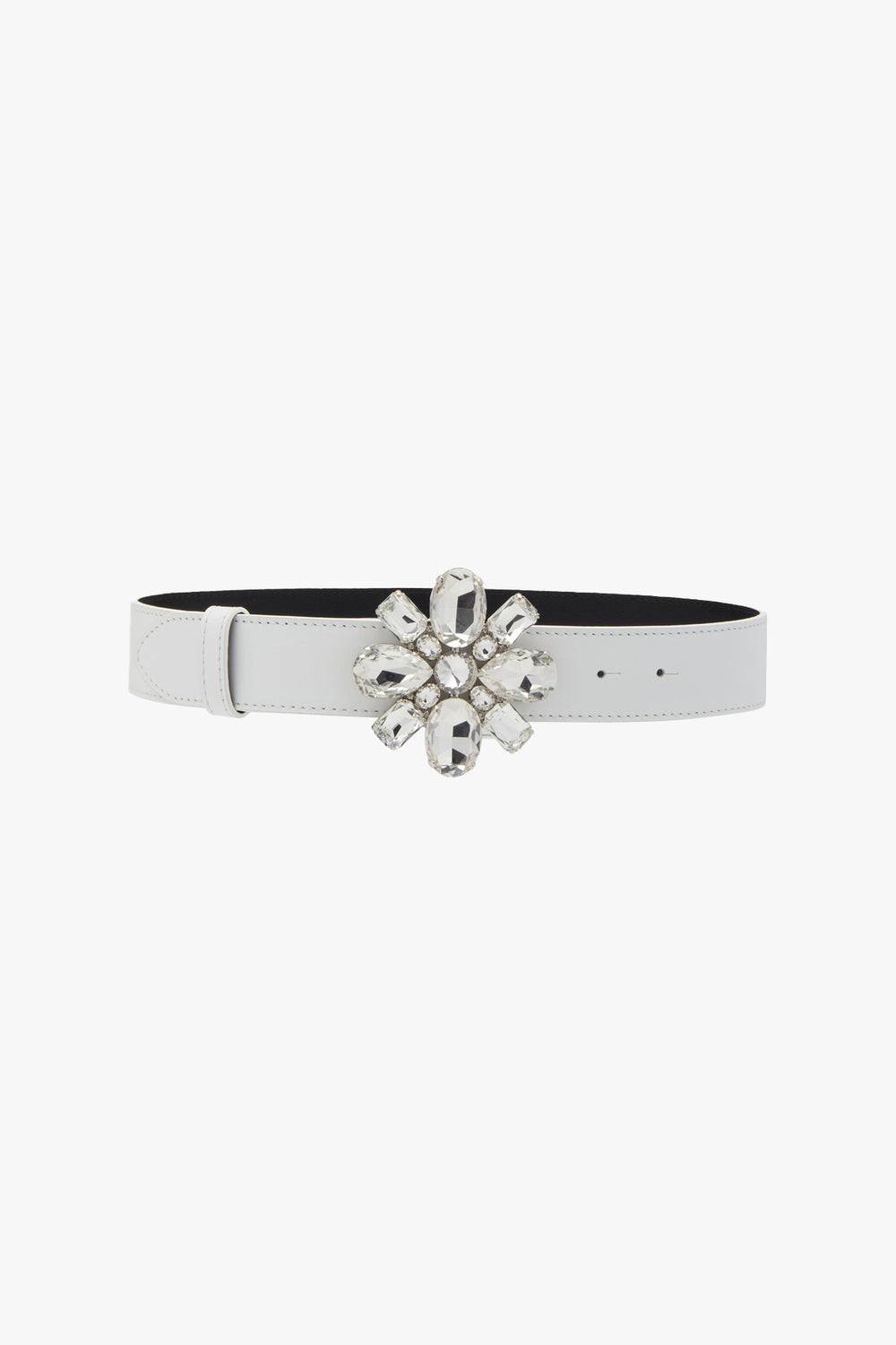 Leather Belt with flower buckle