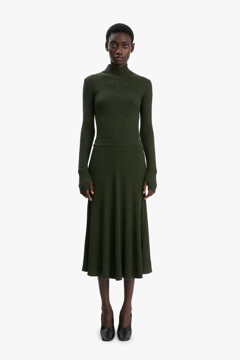 Ribbed Long Sleeve Polo