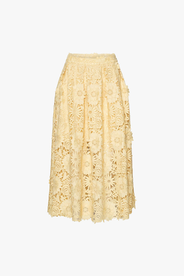 3D Lace Midi Skirt