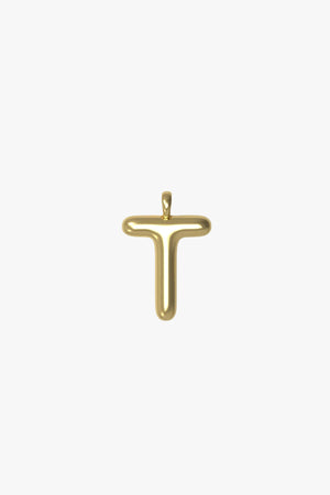 Letter charm Small T - Gold plated