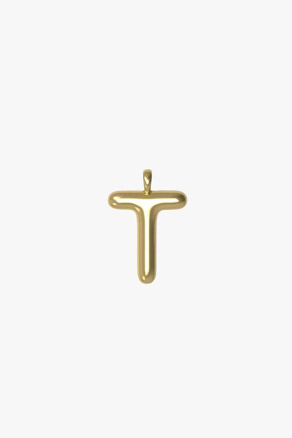 Letter charm Small T - Gold plated