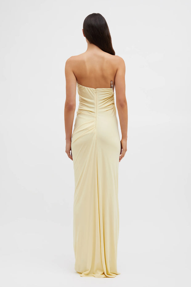 Odessa Arced Side Strapless Gown