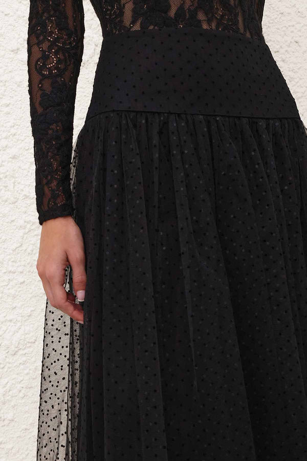 Tulle Dot Midi Skirt