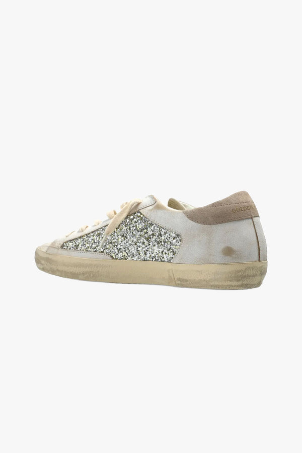 Super Star Glitter And Leather Upper Leather Star Suede Heel
