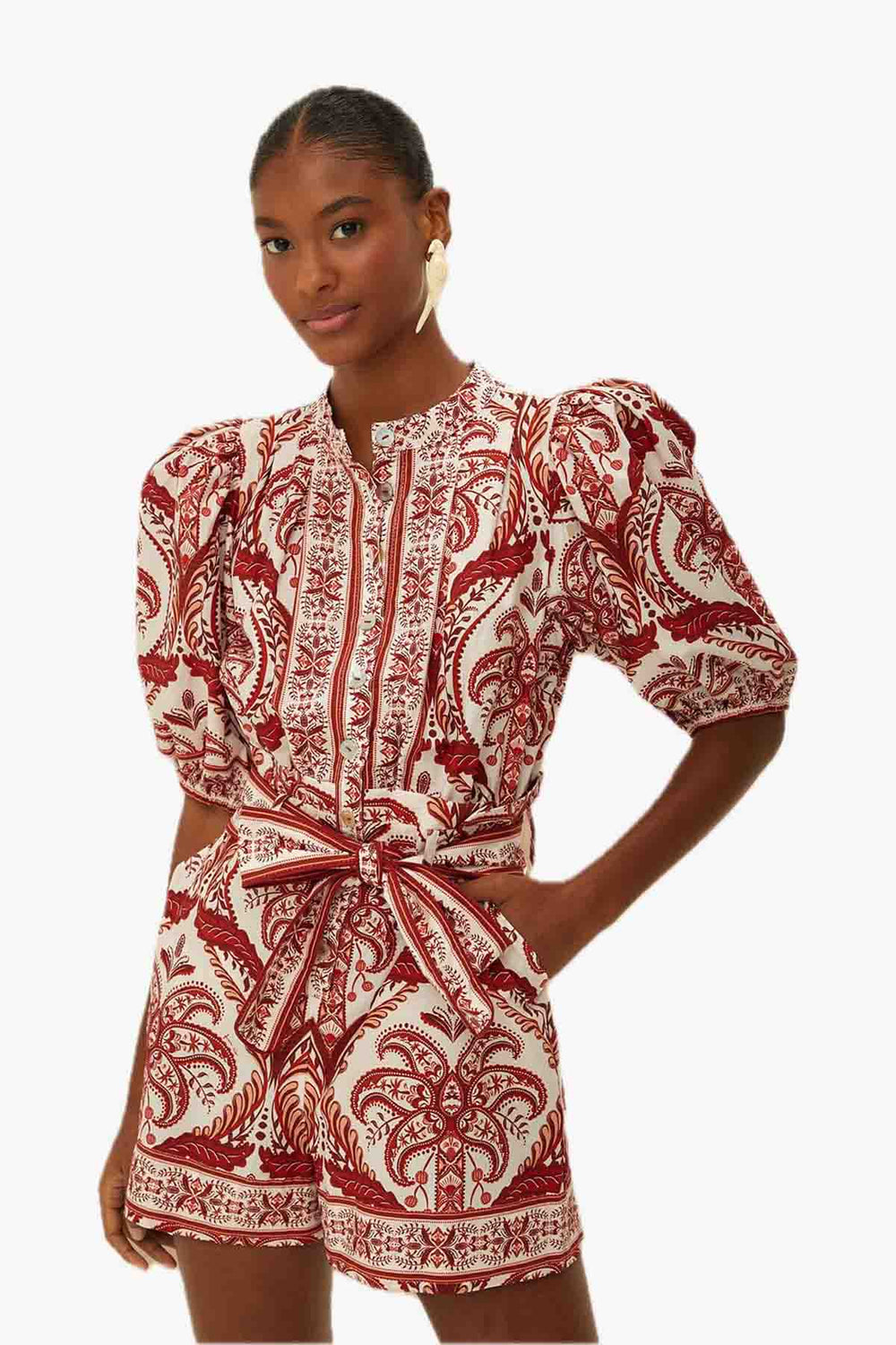 Tropical Cameo Off-White Romper