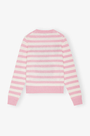 Striped Graphic Wool Mix Bunny Crewneck