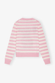 Striped Graphic Wool Mix Bunny Crewneck