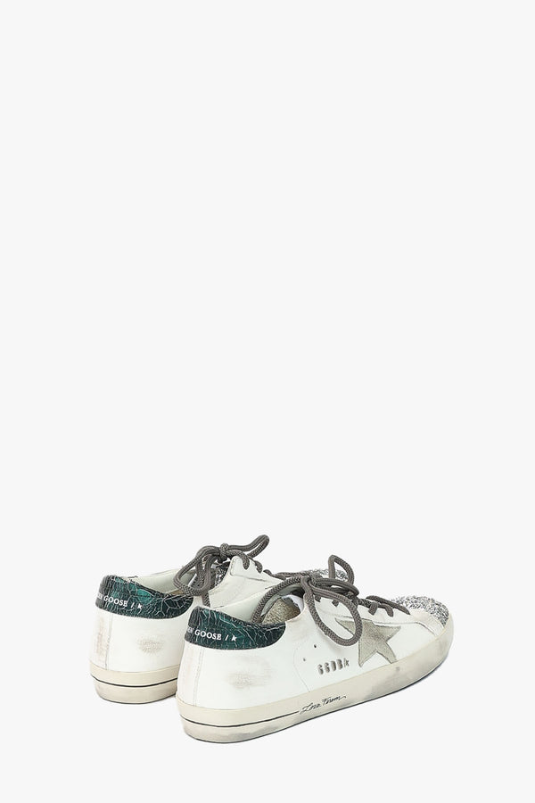 Super-Star Nappa Upper Glitter Toe Suede Star Crack Laminated Heel Metal Lettering Signature Foxing