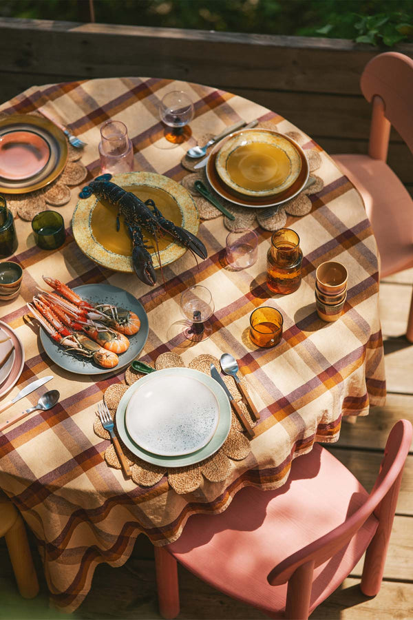 70s Ceramics Dinner Plates Palms (Set Of 2)