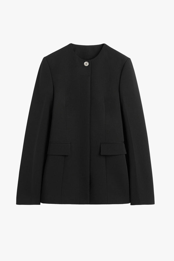 Collarless Cinched Jacket