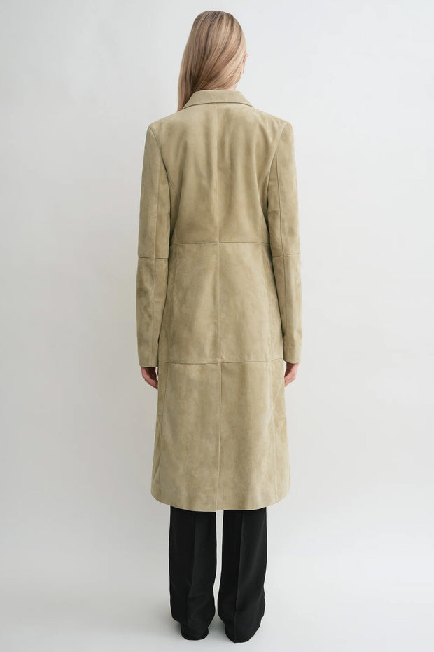 Cinched Suede Coat