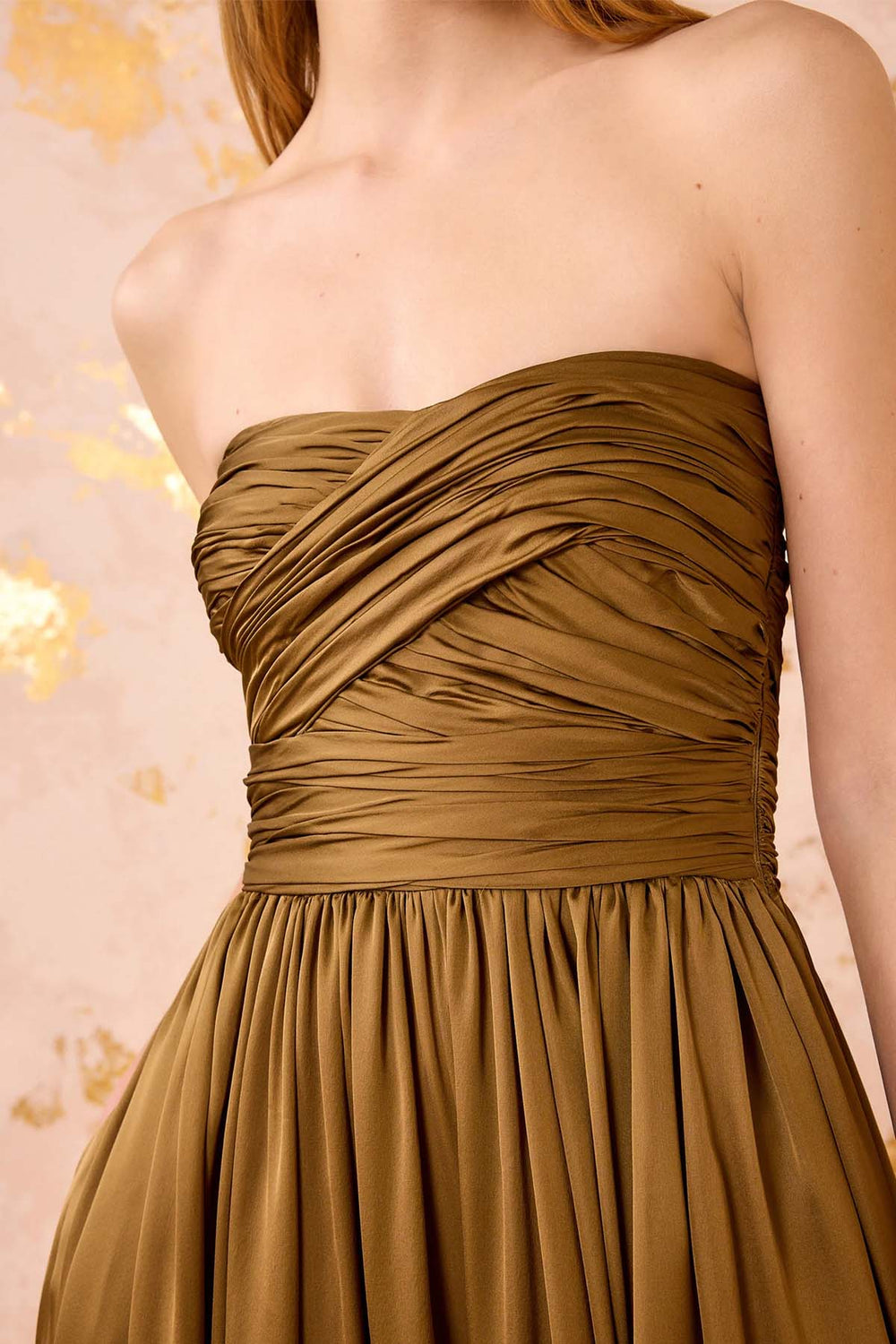 Anastasia Silk Wrapped Strapless Gown