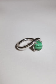 Band Ring I Malachite Silver