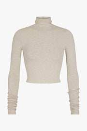 Cropped Fitted Turtleneck Top