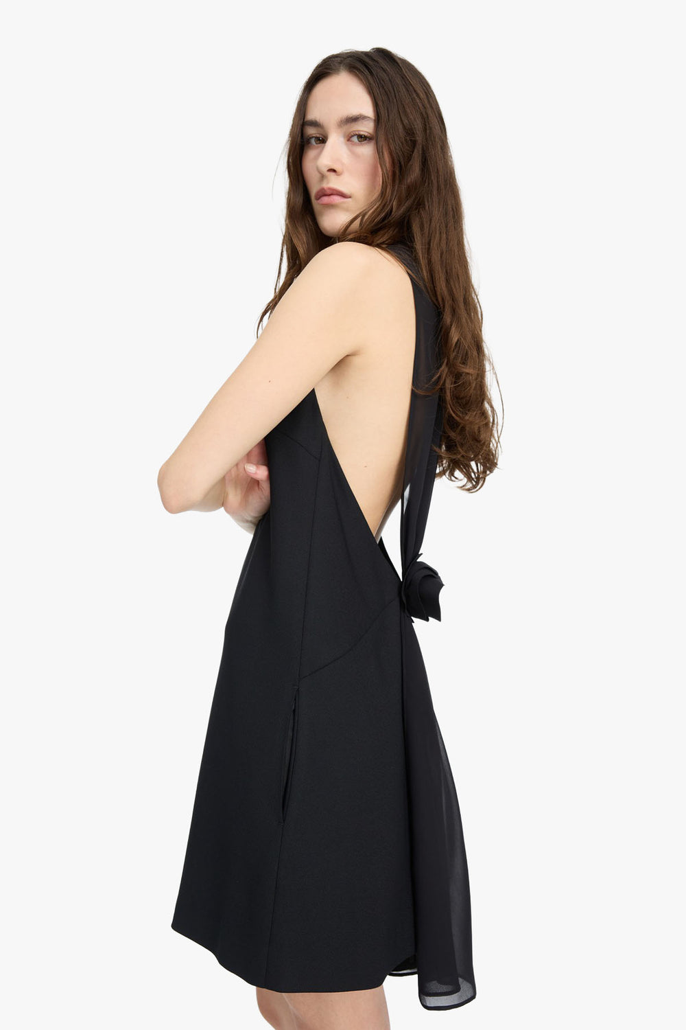 Crepe Mini A-Line Dress