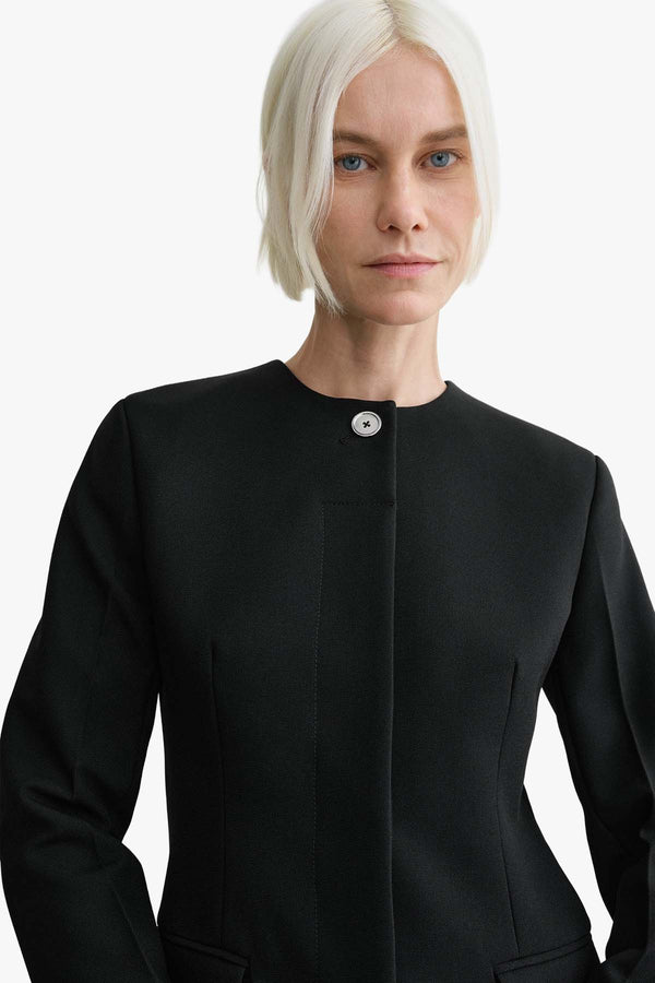 Collarless Cinched Jacket