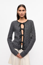 Cashmere Mix Tie String Cardigan