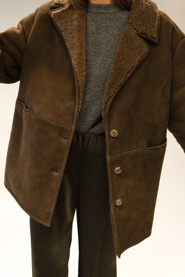 Cirebo Suede Shearling Coat