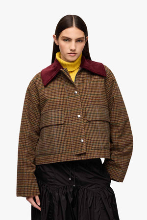 Heavy Check Twill Short Barn Jacket