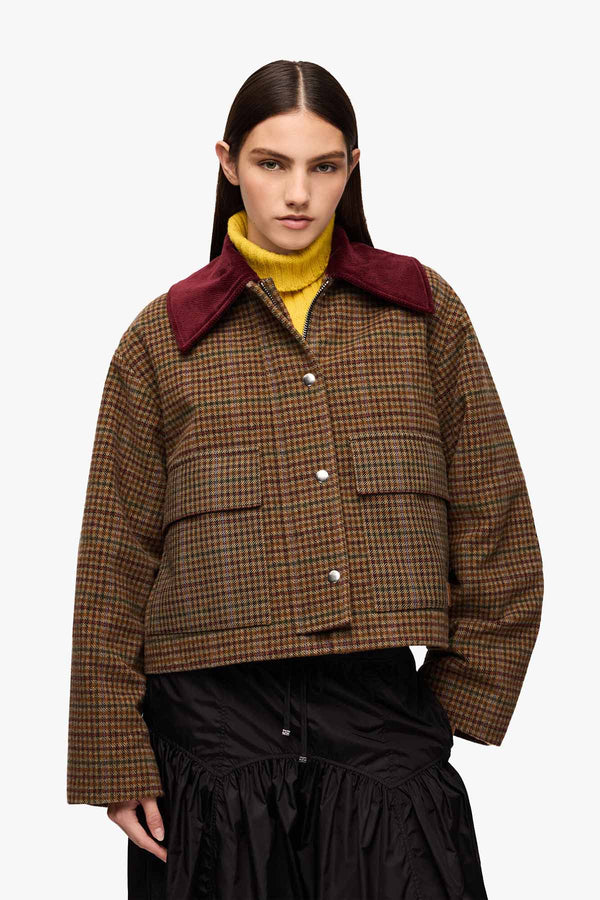 Heavy Check Twill Short Barn Jacket