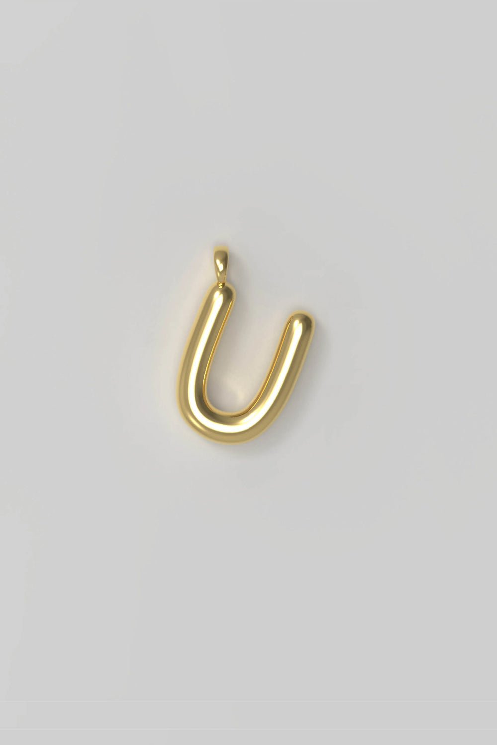 Letter charm Small U - Gold plated