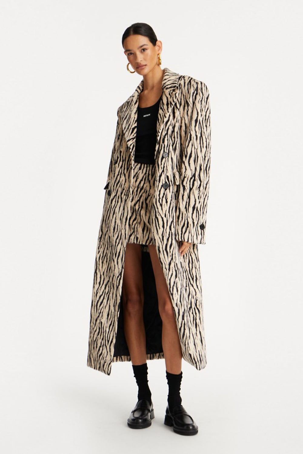 Printed Faux Fur Skirt