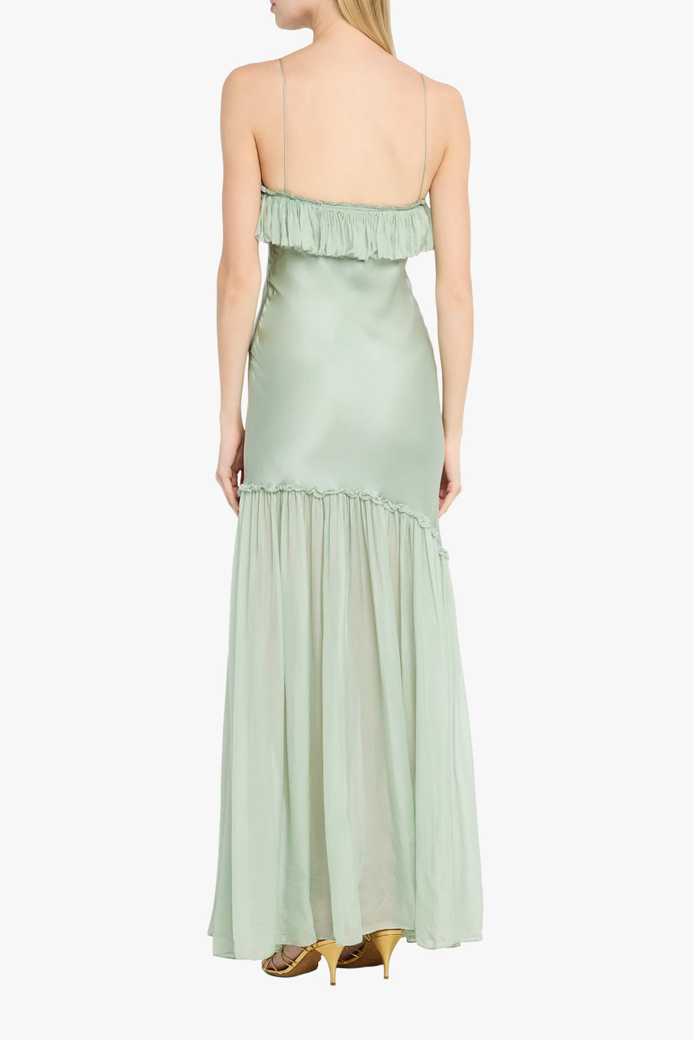 Elaria Cami Silk Gown With Lace Up