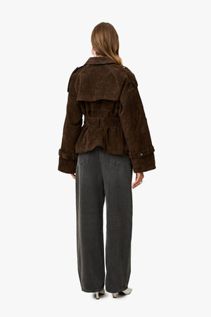 York cropped trench coat