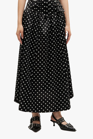 Printed Double Satin Corset Skirt