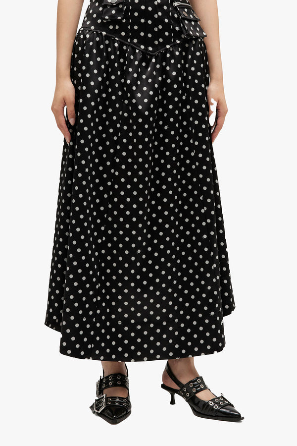 Printed Double Satin Corset Skirt