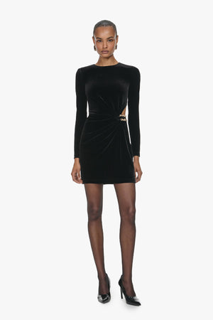 Velvet embellished mini dress