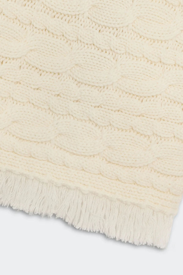 Cropped Cable Turtleneck