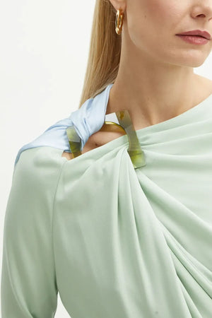 Long Sleeve Draped Jersey Top