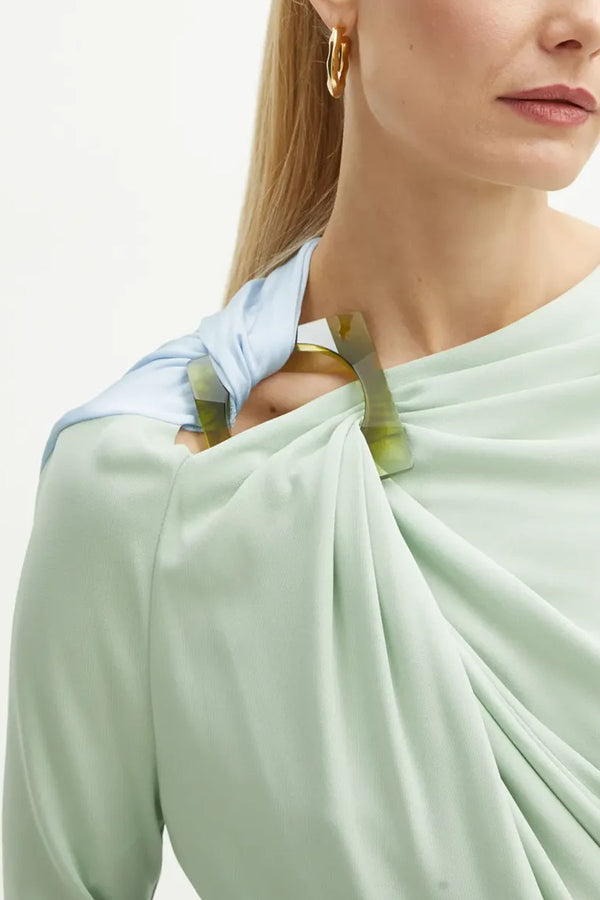 Long Sleeve Draped Jersey Top