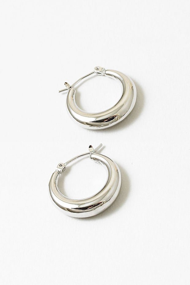 Mini Chunky Silver Hoops