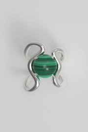 Reef Ring Malachite Silver