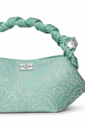 Ganni Bou Bag Mini Flower Strass Satin