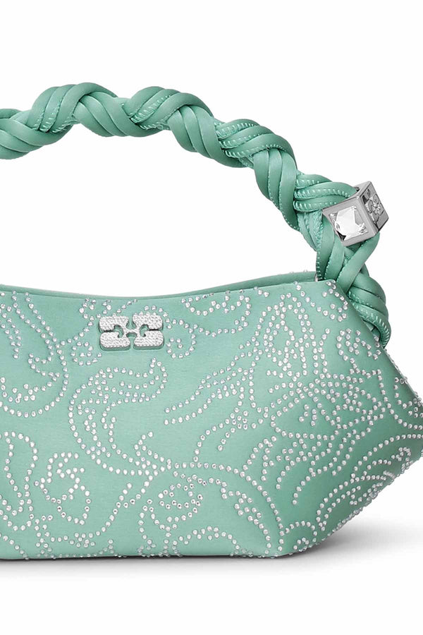 Ganni Bou Bag Mini Flower Strass Satin