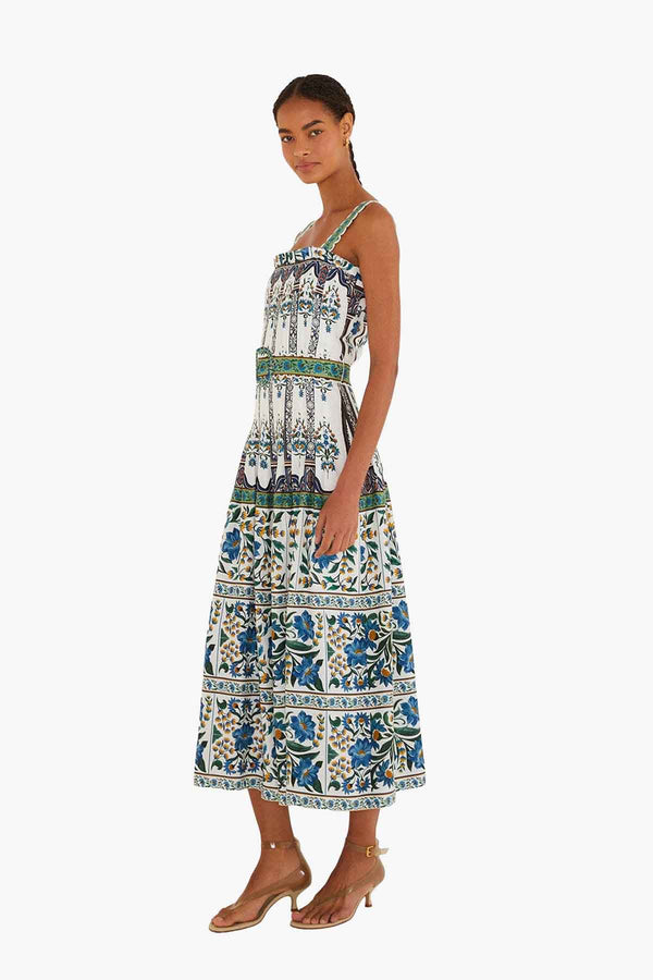 Manoela Off-White Sleeveless Belt Maxi Dress