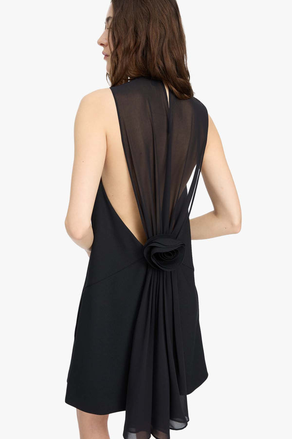 Crepe Mini A-Line Dress