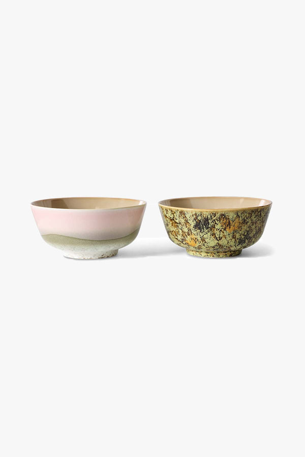 70s Ceramics Ramen Bowl Ascend Set Of 2