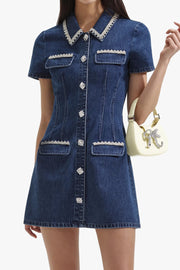 Denim Collared Mini Dress