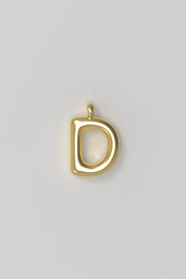 Letter charm Small D - Gold plated