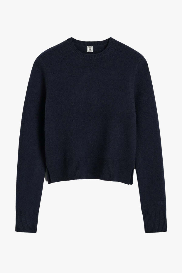 Cropped Crew-Neck Knit